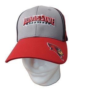 Illinois State Redbirds Cap Hat Embroidered Adjustable ISU Russell OSFA Gray Red
